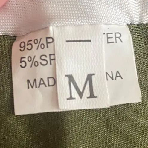 Womens One Piece Swim Bathing Suit M Medium Dark Olive Green Halter Top