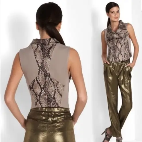 BCBGMAXAZRIA BCBG bruna snakeprint vest