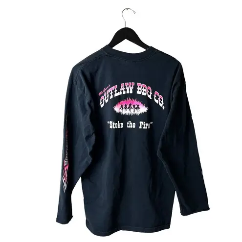 Pacific&Co Vintage Outlaw BBQ T Shirt Black XL Extra Large Graphic Tee 100% Cotton Solid