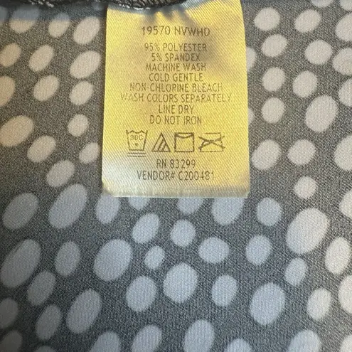 Chadwick's Women's Vintage Navy/White Polka Dot Stretchy A Line Dress. Sz Large