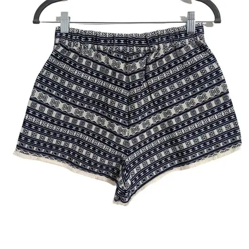 Dani Collection Navy High Waist Shorts Size Medium Aztec Boho Shorts Blue