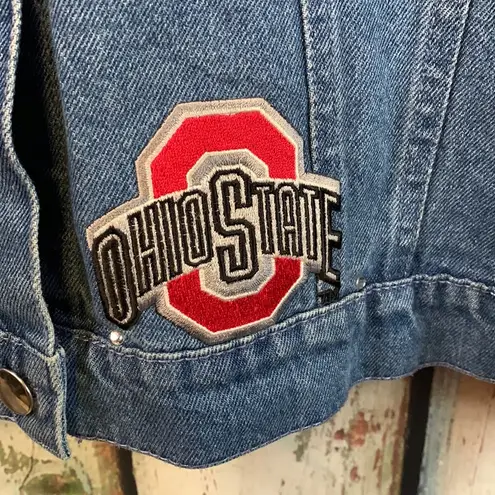 Las Olas Ohio State Buckeyes 100% Cotton Button Up Jean Jacket Size L