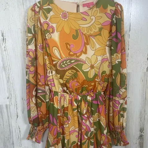 Flying Tomato  Without Limits Boho Retro Paisley Print Mini Dress size S NWOT