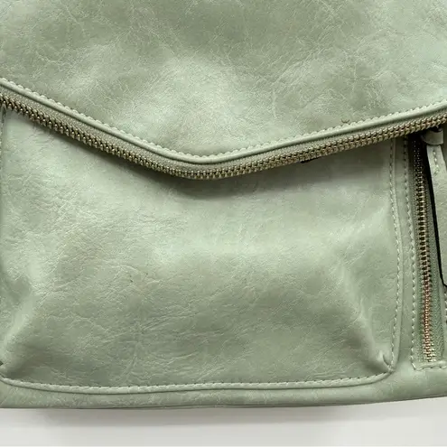 Sage Green Faux Leather Crossbody Bag Women’s Adjustable Strap Tassel Pocket
