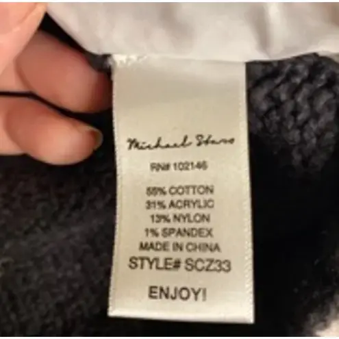 Michael Stars Minimalist Black Cable Knit Sweater Size XS