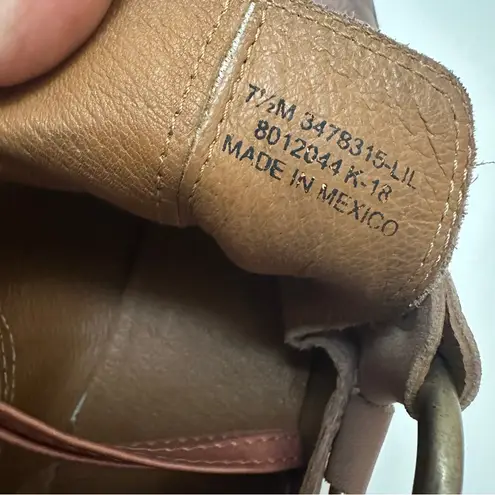 FRYE Ray Harness Suede Size 7.5 Leather Back Zip Ankle Boots Blush Rose Pink