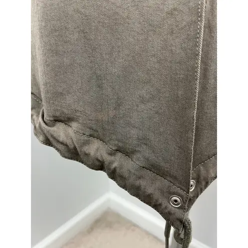 All Saints Portere Draped Hooded Parka in Army Green 4