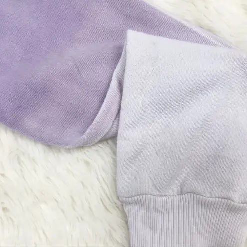 MONROW Revolve Purple Ombre Sweatshirt Top Ruffle Shoulder Cotton Medium New