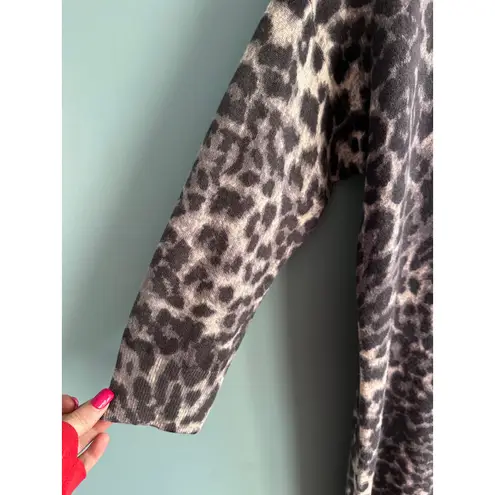 Club Monaco Wool Cashmere Cheetah Knee Length Sweater Dress