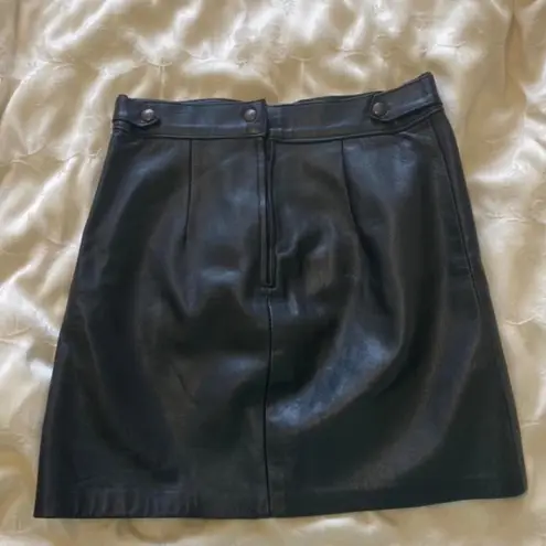 American Vintage Vintage Black Leather Skirt