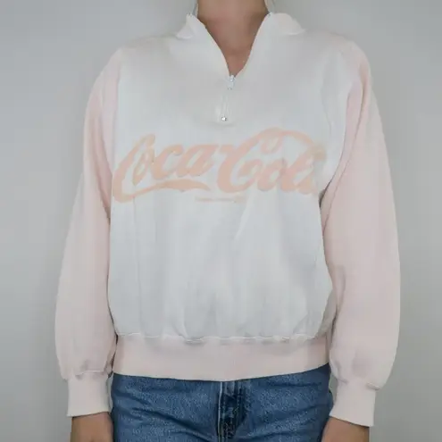 Coca-Cola Vintage 80s Pink Half Zip Sweatshirt