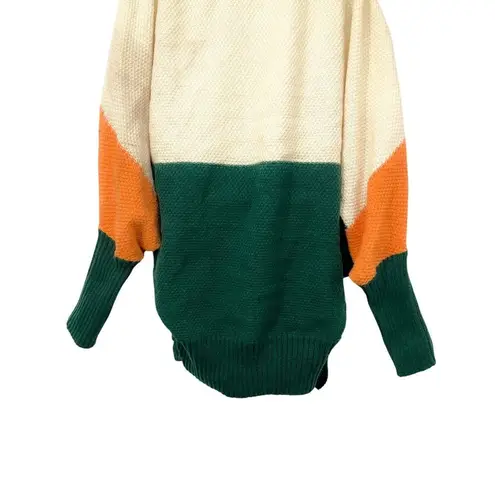 Anthropologie Davi & Dani Colorblock Striped Cardigan Sweater Top Dolman Sleeve Slouchy