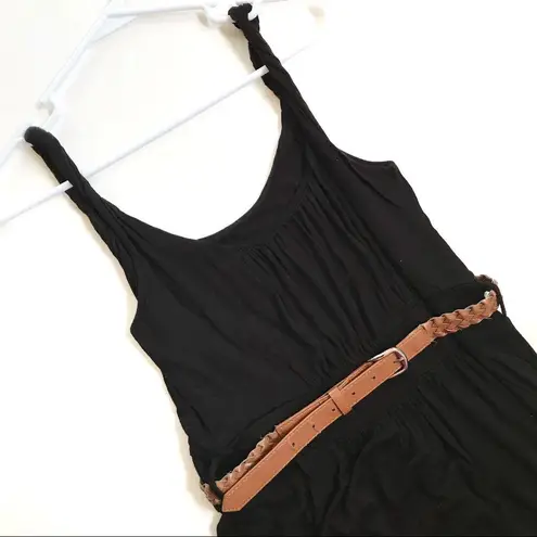 noble u Jersey Black Belted Dress w/Pockets S/M