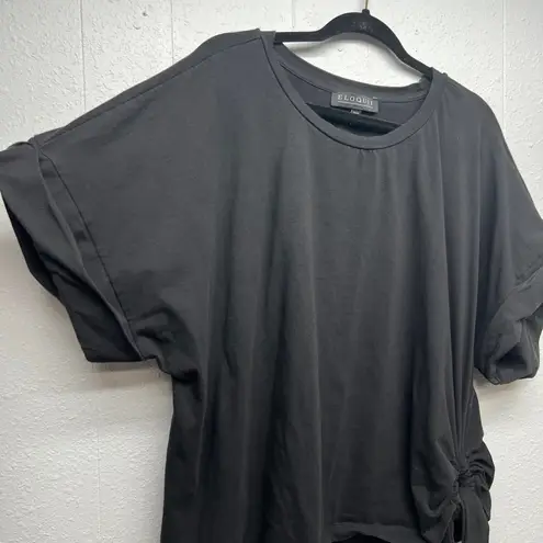 Eloquii Womens Black Top Size 22/24 Ruched Side Modest Contemporary Casual Chic