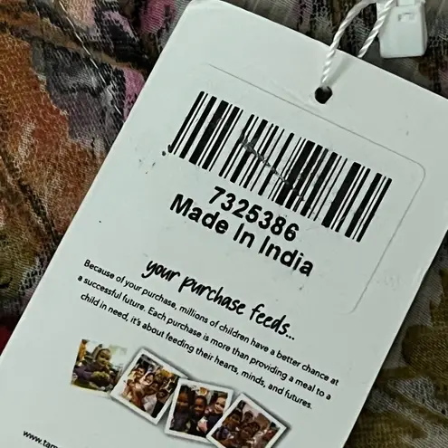 TAMSY Cream Color Flower Print Poly Chiffon Kaftan Women’s Beach Summer Boho O/s Pink Size undefined