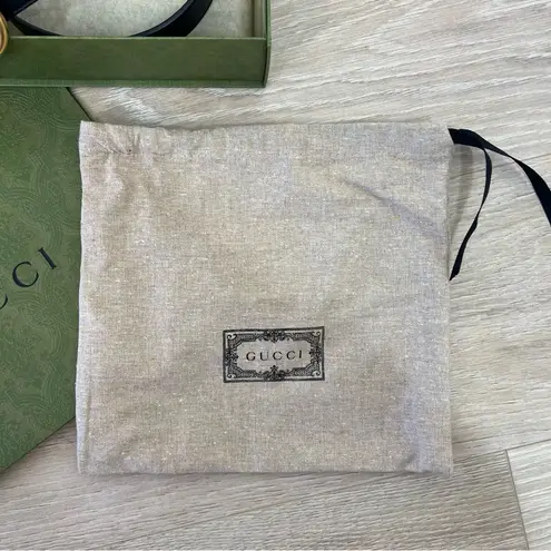 Gucci  Authentic Black GG Marmont Thin Belt - Image 2