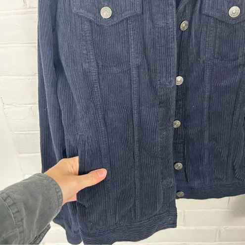 Fat Face Navy Corduroy Button Front Jacket Size US 2