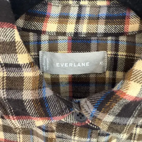 Everlane NEW  Cotton Oversized Flannel Boxy Oxford Shirt in Plaid XS