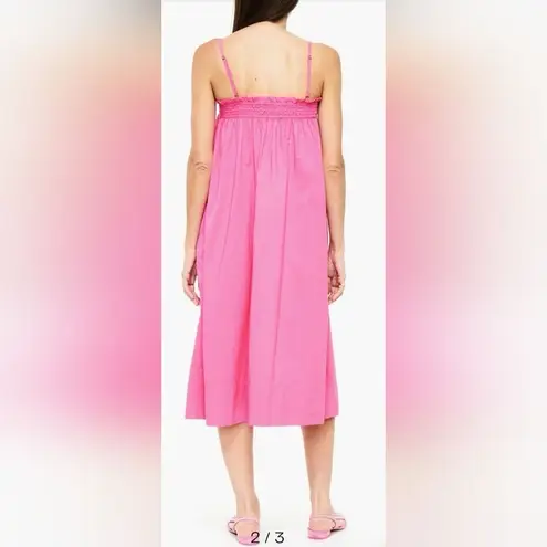 Pistola Farrah Womens Pink Stretch Cotton Midi Sundress Size small