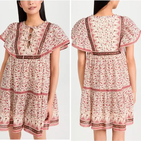 Sea New York Ivette Short Sleeve Tunic Mini Dress in Brown Multi Tan