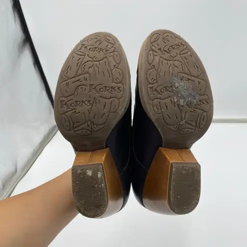 Kork-Ease Women's Black Leather Lace Up Ankle Chucky Oxford Bootie Size 8