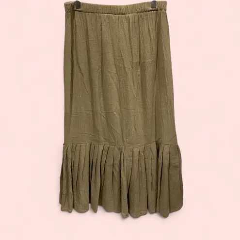 Vintage 80’s boujee Saks creamy tan ruffle canvas maxi skirt boho western