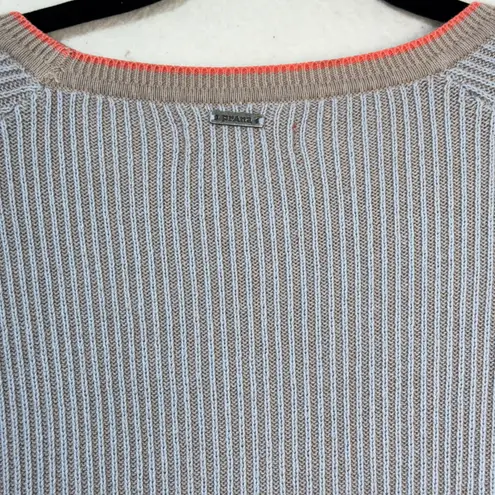 prAna Branagan Pink & Blue Color-Block Striped Cre Sweater Organic Cotton Medium