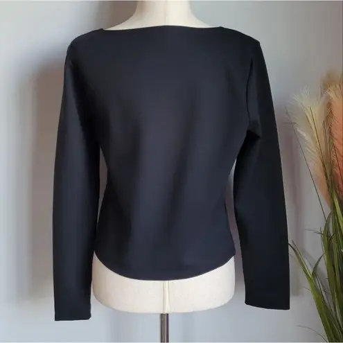 Abercrombie & Fitch , New Black Asymmetrical Stretch Ponte Knit Top Size Large