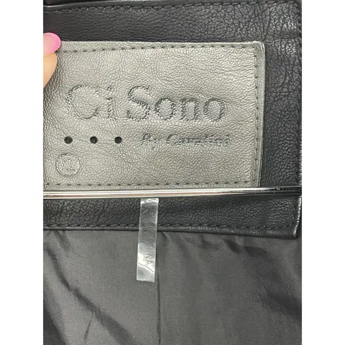 Ci Sono  Women's Black Faux Leather Jacket, Size XL But Fit Medium