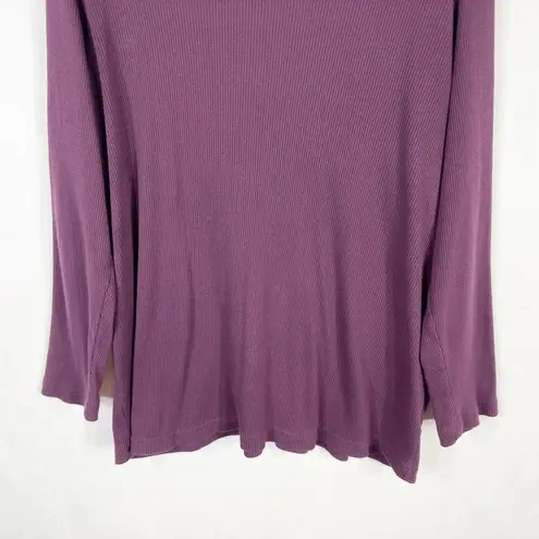 Woman Within Woman Within Plus Size 18 20 Top Purple Turtle Neck Ribbed Long Sleeve 630