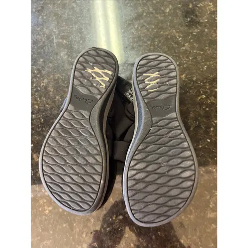 Clarks  Cloudsteppers Black‎ Arla Belle Strappy Bow Open Toe Sandals Women's 7.5