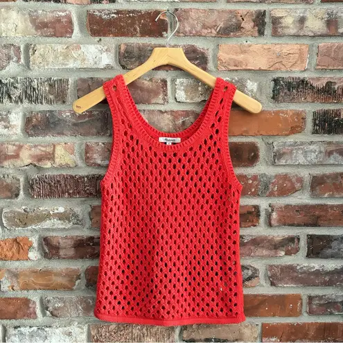 Madewell  Open Knit Sweater Tank in Himalayan Orange, XS
