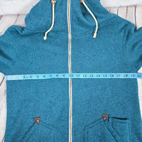 Burton Durable Goods Teal Heathered Fleece Full Zip Hoodie Jacket Women's M