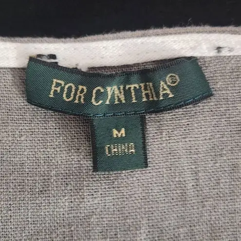 For Cynthia Linen Shift Dress Size Medium Linen Colorblock Dress