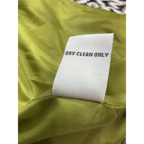 Womans Silk Land 2X Multicolor Geometric Open Front 3/4 Sleeve Lined Blazer