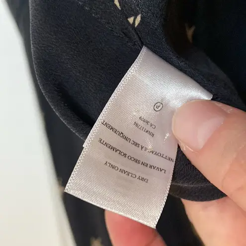 Rails Kate Silk Animal Stars Print Shirt (Sz Small) Black & Gold 100% Silk