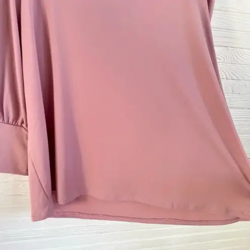 Adrienne Vittadini Plus Size 3X Pink Mauve Blouse 3/4 Sleeve Embroidered