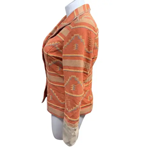 Coldwater Creek Southwest Aztec Blazer Jacket Size 14 Tribal Western Boho