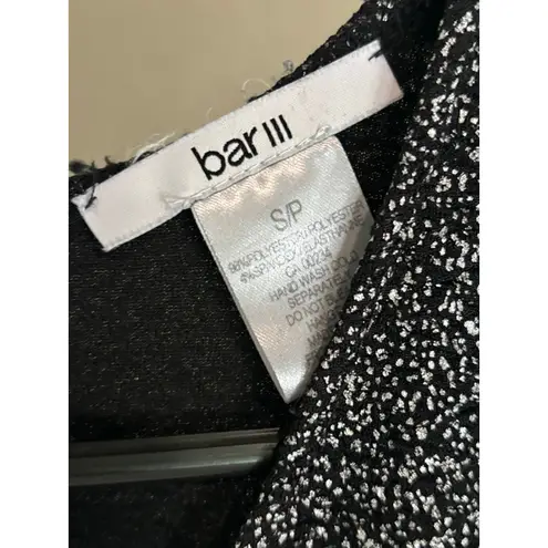 Bar III Women's  Black & Silver Shimmer Mini Dress SP