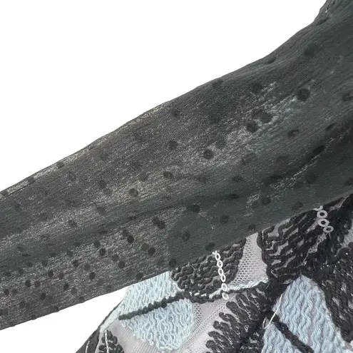 Eva Franco Fit and Flare Embroidered Mesh Overlay Dress Size 2 New