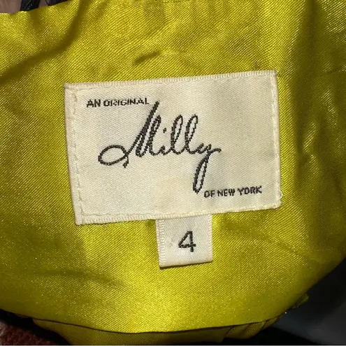 Milly New York Metallic Black Cocktail Mini Dress Sz 4 | Holiday Bow LBD NYE