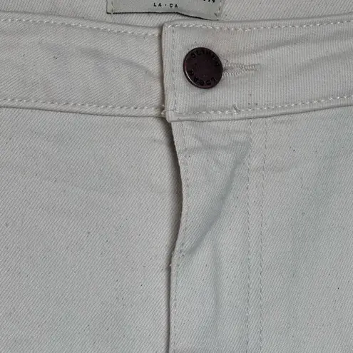 Oliver Logan Ecru Color Aberdeen Wide Leg High Rise Cropped Raw Hem Size 32