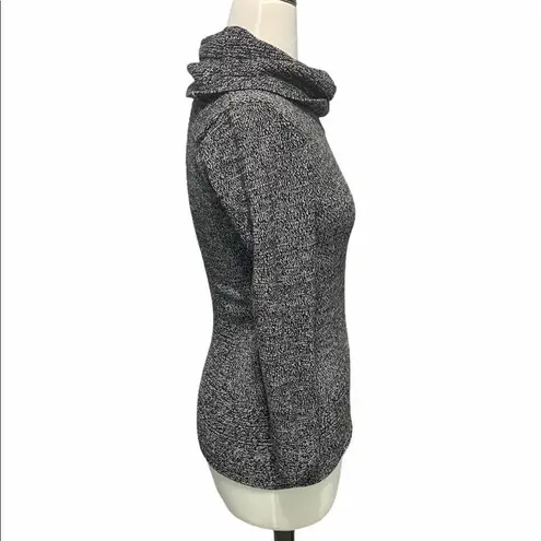 Calvin Klein ‎ Cowl Neck Knit Sweater Pullover Rib Front Contrast Design Gray XS