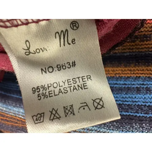 Love Me Art to Wear Mixed Media Print Hippie Long Sleeve Blouse Small Medium