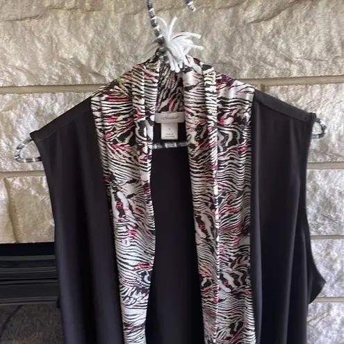 cj banks Stretchy Black Animal Print Tunic Vest Sz X (14W)