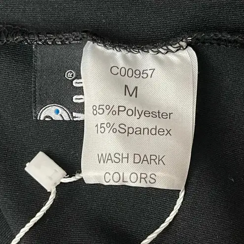 Loovoo Women Black Workout Top M Sporty Athleisure Outdoor Goth Grunge Capsule Size M