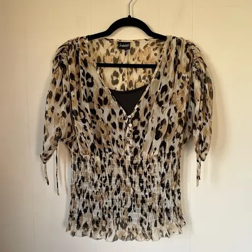 Frederick's of Hollywood Frederick’s of Hollywood blouse animal print attached camisole Women’s size XL