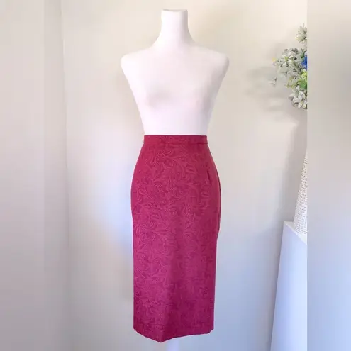 Leslie Fay Vintage ‘90s  Red Midi Pencil Skirt