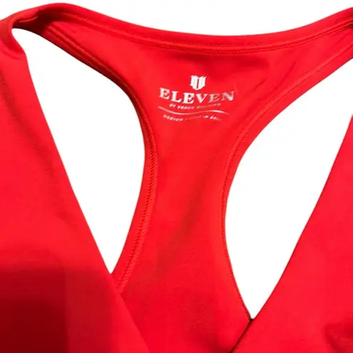 EleVen by Venus Williams Red Tie Front Fitted Tank Top Size M