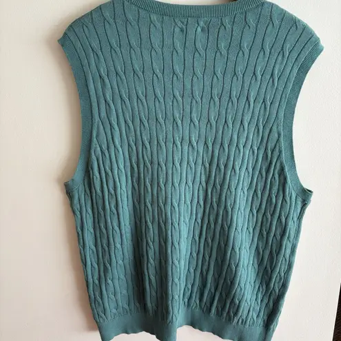 NWT JCrew Factory Women’s Cable Knit Shell Size XXL 100% Cotton Green Classic